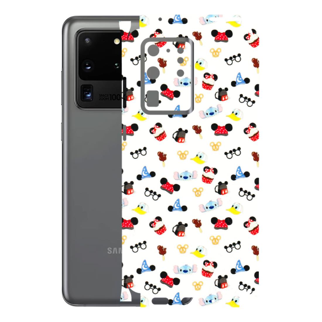 Samsung A/S Series Phone Skins (All Models) - Minnie Mouse & Donald Doodles s - 3D Embossed Finish (L-194) Samsung Galaxy S20 Ultra