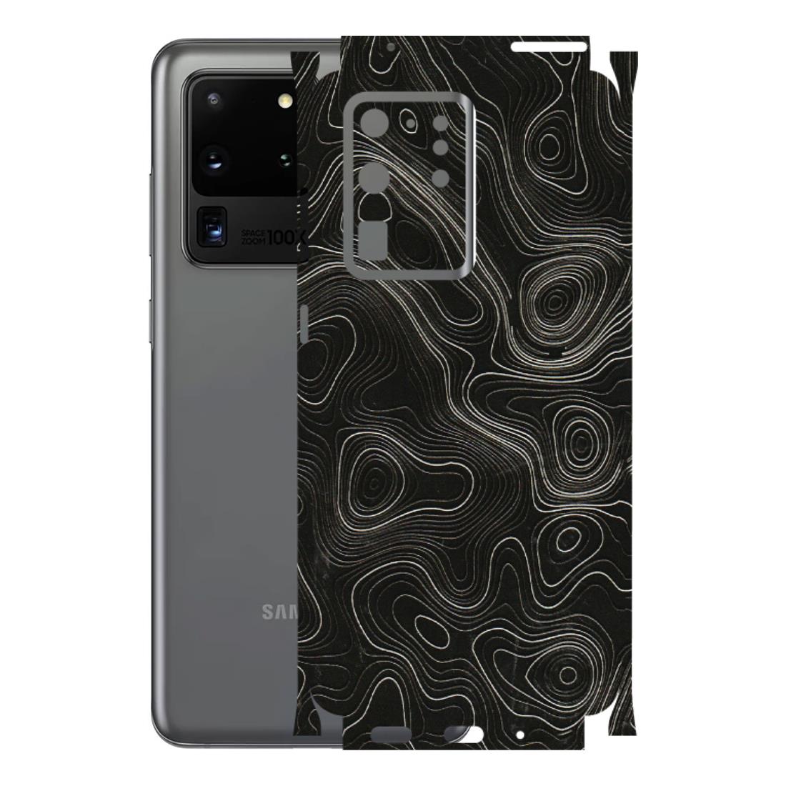 Samsung A/S Series Phone Skins (All Models) - Black Swirl - 3D Embossed Finish (L-196) Samsung Galaxy S20 Ultra