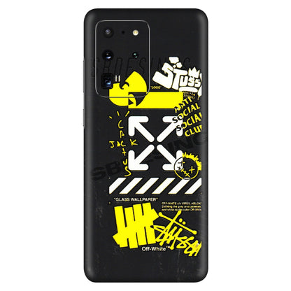 Samsung A/S Series Phone Skins (All Models) - Anti Social Graffiti - 3D Embossed Finish (L-198) Samsung Galaxy S20 Ultra
