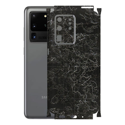 Samsung A/S Series Phone Skins (All Models) - Black map Texture - 3D Embossed Finish (L-201) Samsung Galaxy S20 Ultra