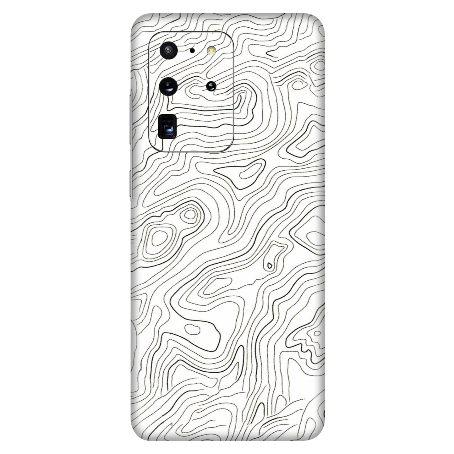 Samsung A/S Series Phone Skins (All Models) - White Black Swirls - 3D Embossed Finish (L-219) Samsung Galaxy S20 Ultra