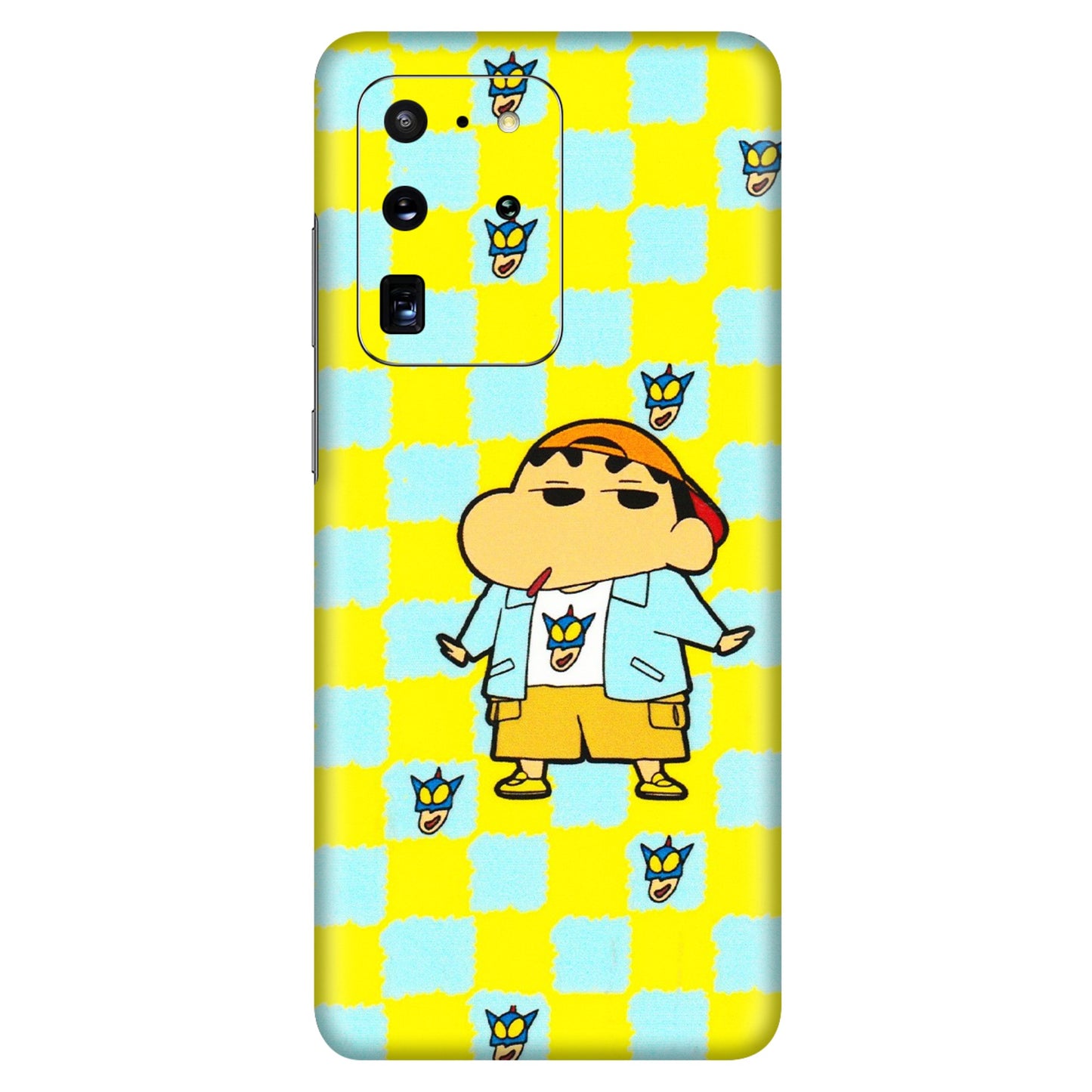Samsung A/S Series Phone Skins (All Models) - Yellow Blue Shinchan Cute - 3D Embossed Finish (L-221) Samsung Galaxy S20 Ultra