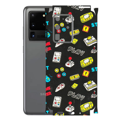 Samsung A/S Series Phone Skins (All Models) - Gaming Doodles - 3D Embossed Finish (L-224) Samsung Galaxy S20 Ultra