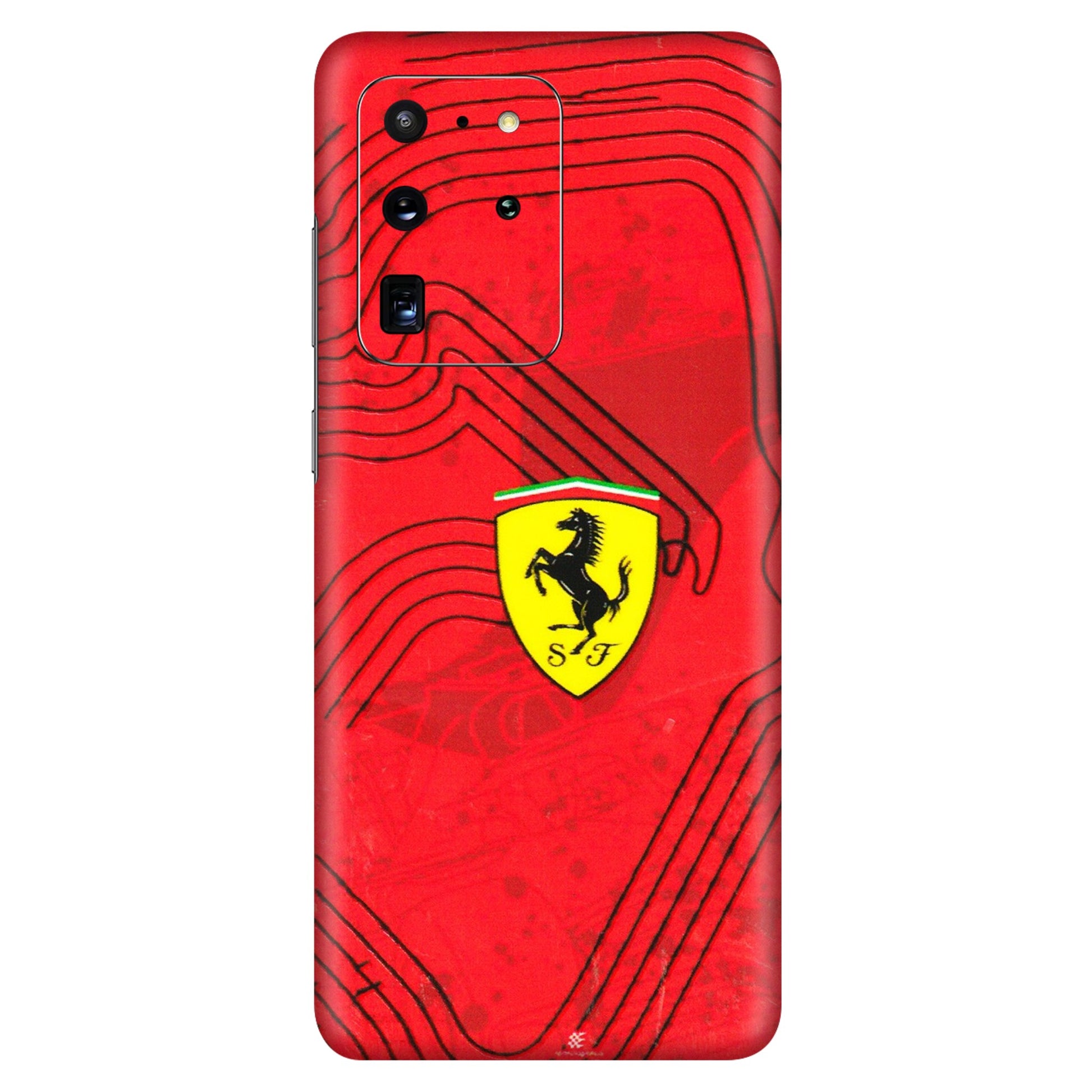 Samsung A/S Series Phone Skins (All Models) - Red Ferrari Logo Stylish - 3D Embossed Finish (L-238) Samsung Galaxy S20 Ultra