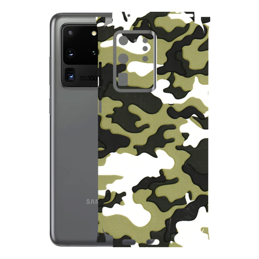 Samsung A/S Series Phone Skins (All Models) - Camouflages White And Green - 3D Embossed Finish (L-243) Samsung Galaxy S20 Ultra