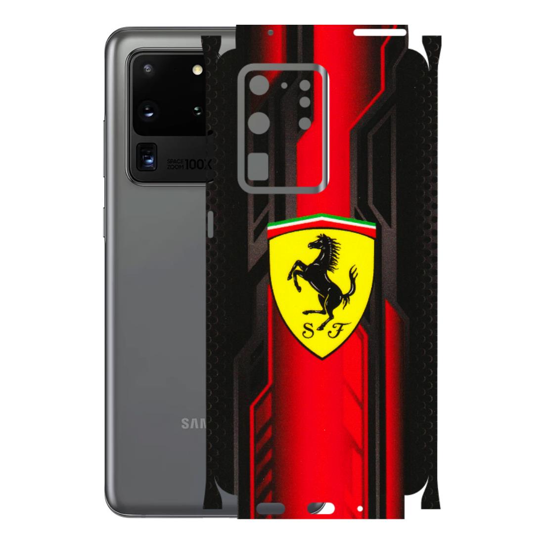 Samsung A/S Series Phone Skins (All Models) - Black Ferrari Logo - 3D Embossed Finish (L-253) Samsung Galaxy S20 Ultra