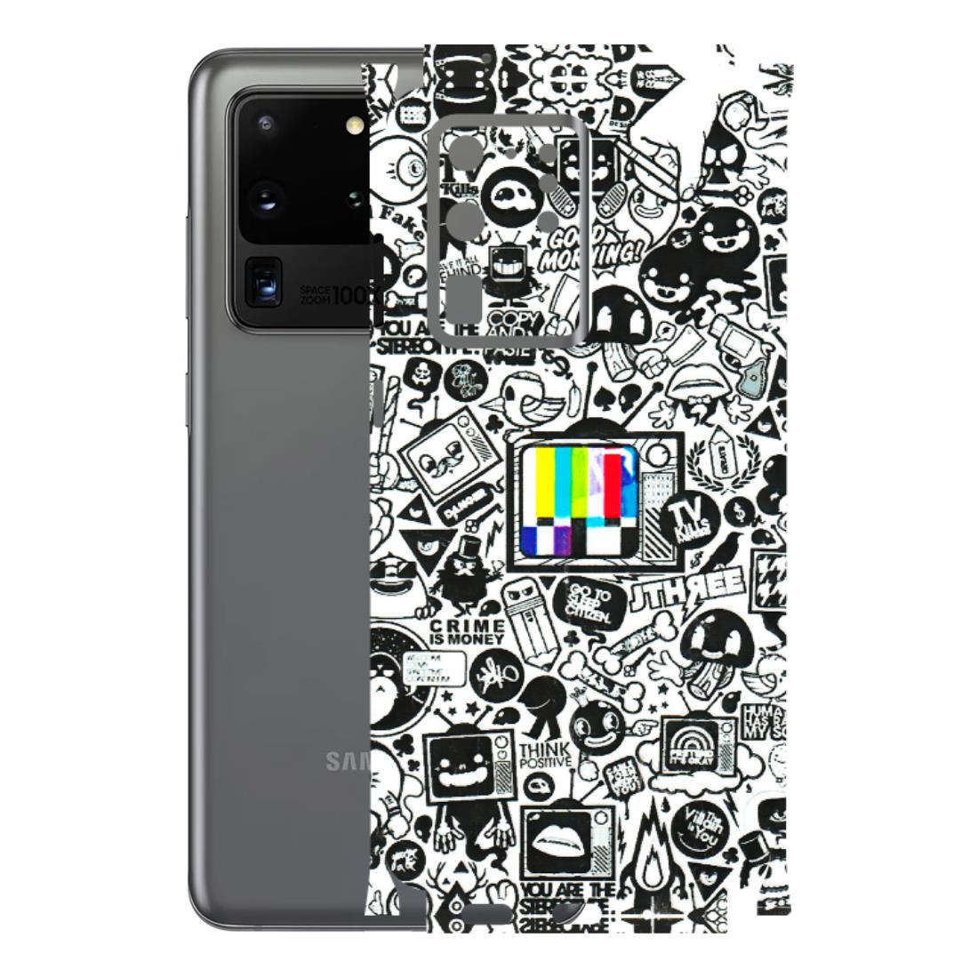 Samsung A/S Series Phone Skins (All Models) - Doodles Positive Art - 3D Embossed Finish (L-263) Samsung Galaxy S20 Ultra