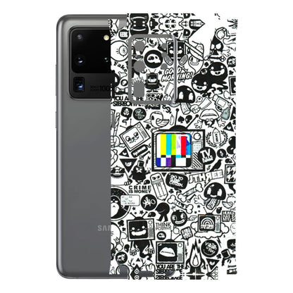 Samsung A/S Series Phone Skins (All Models) - Doodles Positive Art - 3D Embossed Finish (L-263) Samsung Galaxy S20 Ultra