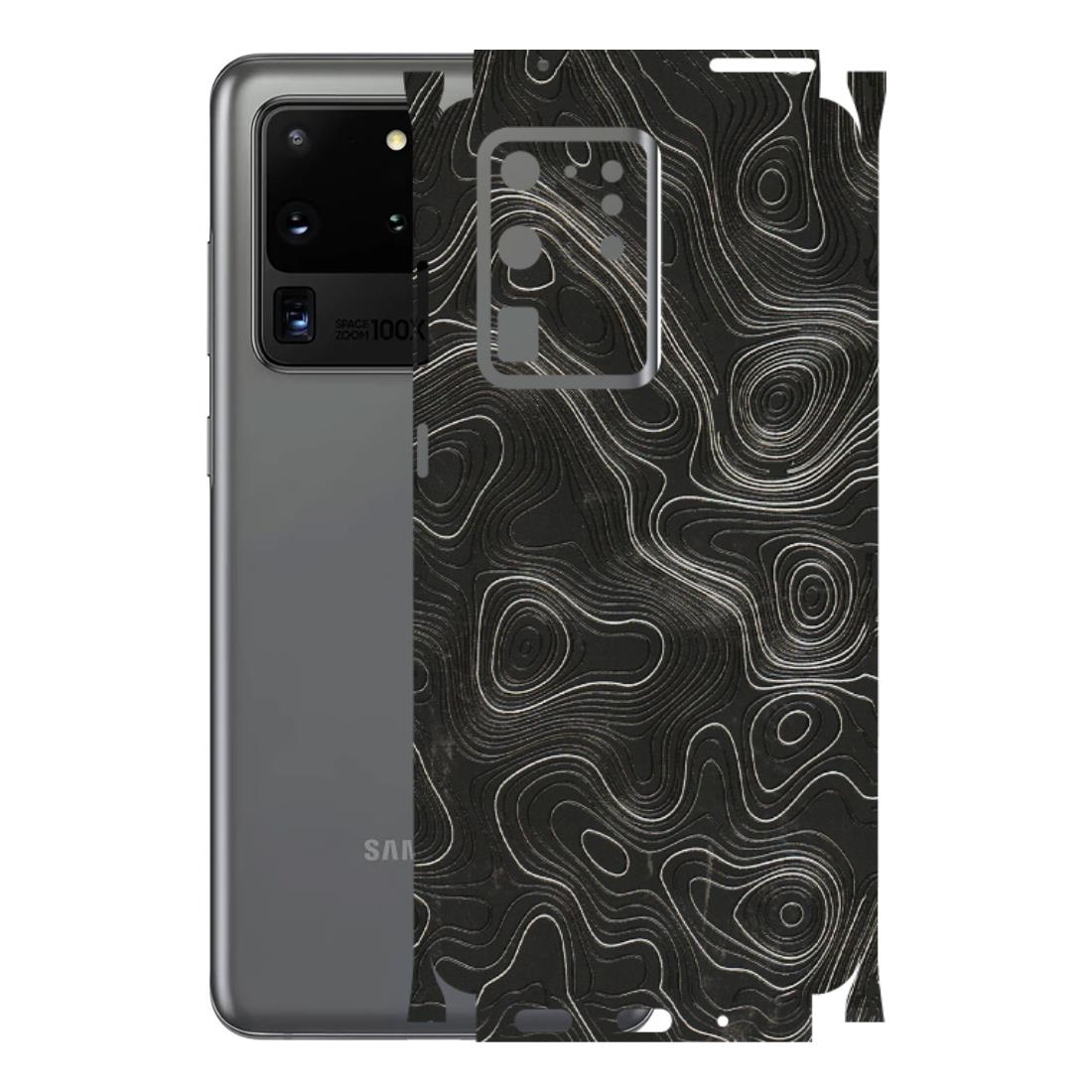 Samsung A/S Series Phone Skins (All Models) - Abstract White Line Map - 3D Embossed Finish (L-269) Samsung Galaxy S20 Ultra