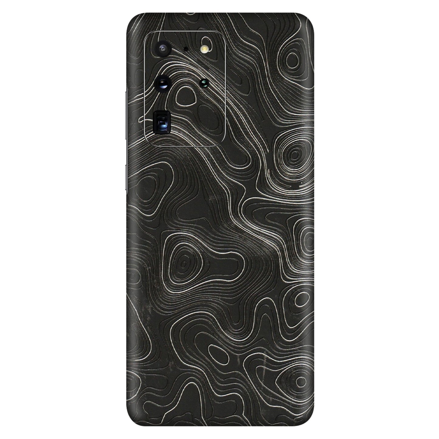 Samsung A/S Series Phone Skins (All Models) - Abstract White Line Map - 3D Embossed Finish (L-269) Samsung Galaxy S20 Ultra