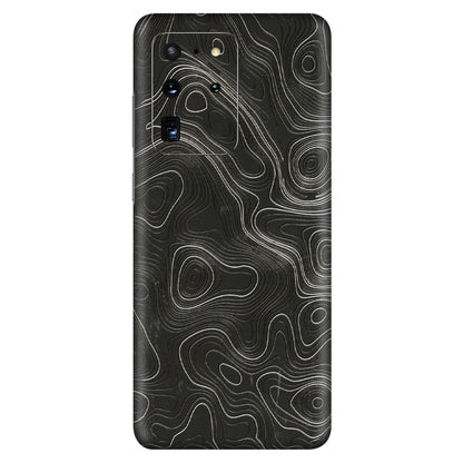 Samsung A/S Series Phone Skins (All Models) - Abstract White Line Map - 3D Embossed Finish (L-269) Samsung Galaxy S20 Ultra