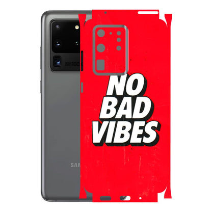 Samsung A/S Series Phone Skins (All Models) - No Bad Vibes - 3D Embossed Finish (L-280) Samsung Galaxy S20 Ultra