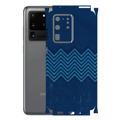 Samsung A/S Series Phone Skins (All Models) - Blue Sober Waves - 3D Embossed Finish (L-306) Samsung Galaxy S20 Ultra