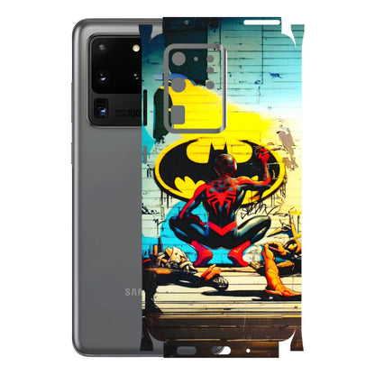 Samsung A/S Series Phone Skins (All Models) - New Spiderman Bat Logo - 3D Embossed Finish (L-309) Samsung Galaxy S20 Ultra