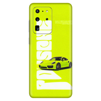 Samsung A/S Series Phone Skins (All Models) - Lime Green Porche - 3D Embossed Finish (L-30) Samsung Galaxy S20 Ultra