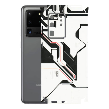 Samsung A/S Series Phone Skins (All Models) - White Techy Logo - 3D Embossed Finish (L-312) Samsung Galaxy S20 Ultra