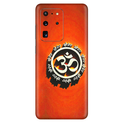 Samsung A/S Series Phone Skins (All Models) - Aum Shiv Orange - 3D Embossed Finish (L-32) Samsung Galaxy S20 Ultra