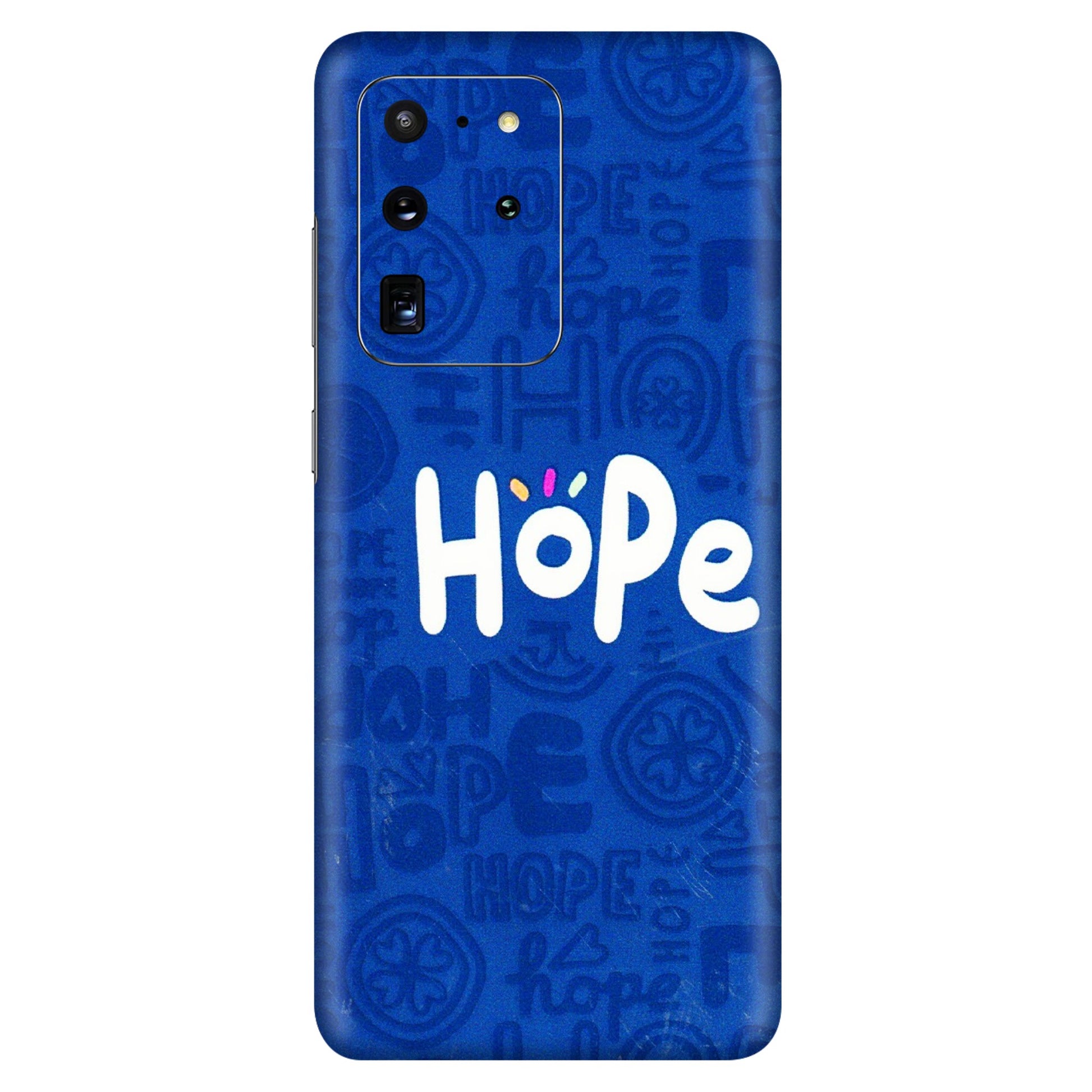 Samsung A/S Series Phone Skins (All Models) - Hope Doodles Blue - 3D Embossed Finish (L-43) Samsung Galaxy S20 Ultra