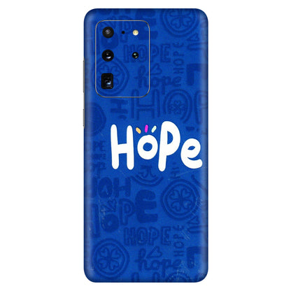 Samsung A/S Series Phone Skins (All Models) - Hope Doodles Blue - 3D Embossed Finish (L-43) Samsung Galaxy S20 Ultra