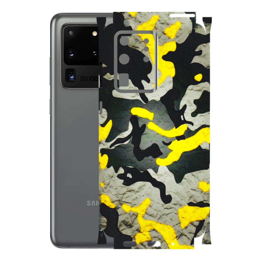 Samsung A/S Series Phone Skins (All Models) - Yellow Camouflage - 3D Embossed Finish (L-61) Samsung Galaxy S20 Ultra
