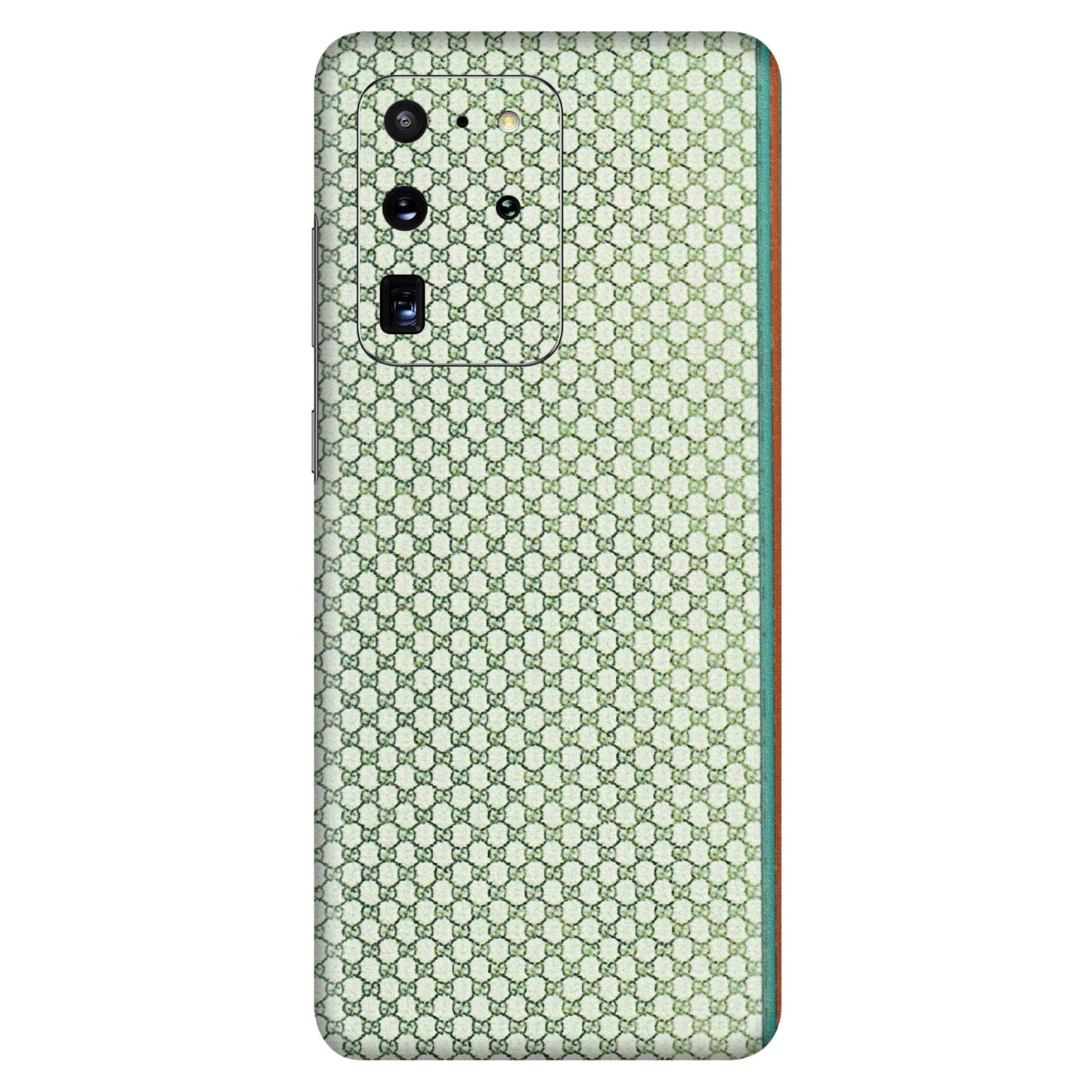 Samsung A/S Series Phone Skins (All Models) - Gucci Fabric Pattern - 3D Embossed Finish (L-73) Samsung Galaxy S20 Ultra