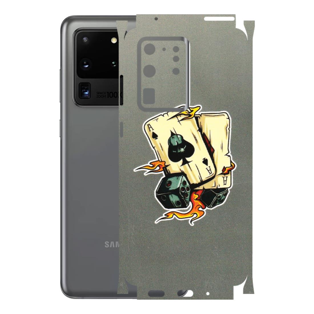 Samsung A/S Series Phone Skins (All Models) - Grey Cards Of Ace - 3D Embossed Finish (L-77) Samsung Galaxy S20 Ultra