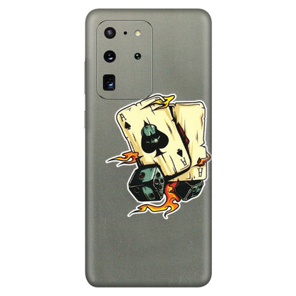 Samsung A/S Series Phone Skins (All Models) - Grey Cards Of Ace - 3D Embossed Finish (L-77) Samsung Galaxy S20 Ultra