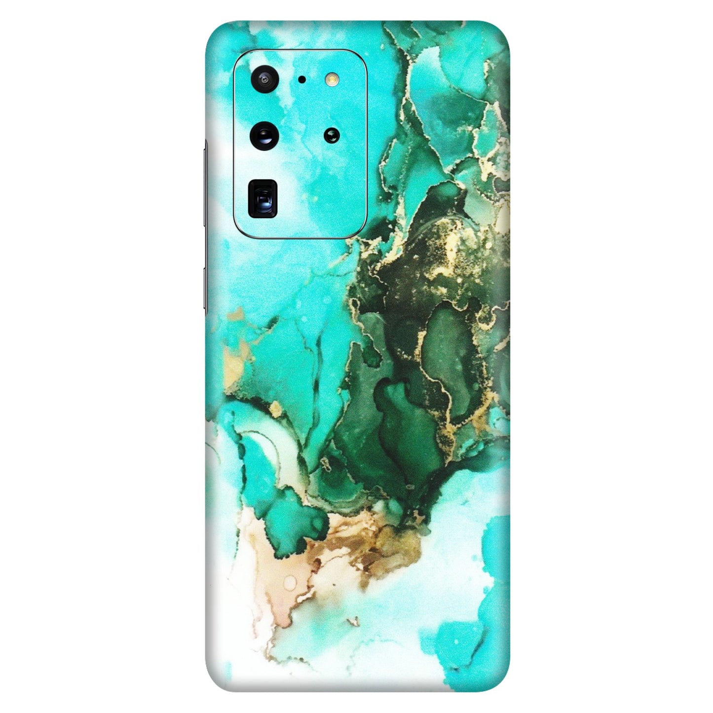 Samsung A/S Series Phone Skins (All Models) - The Blue Gold Marble - Matte Finish (M-124) Samsung Galaxy S20 Ultra