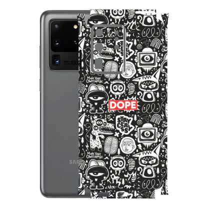 Samsung A/S Series Phone Skins (All Models) - Dope Stay Classy Black Doodles - Matte Finish (M-126) Samsung Galaxy S20 Ultra