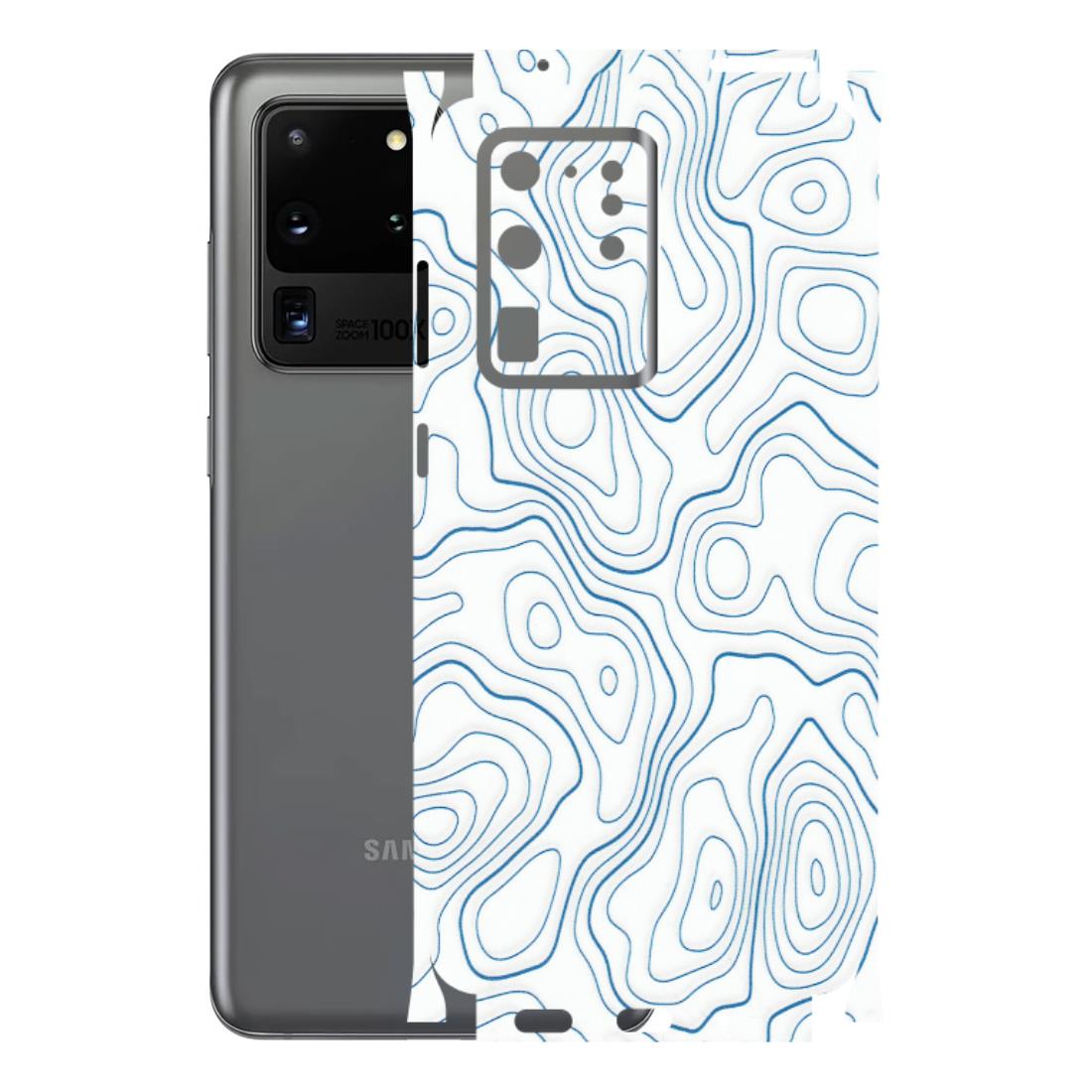 Samsung A/S Series Phone Skins (All Models) - Blue And White Swirls - Matte Finish (M-139) Samsung Galaxy S20 Ultra