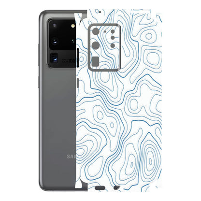 Samsung A/S Series Phone Skins (All Models) - Blue And White Swirls - Matte Finish (M-139) Samsung Galaxy S20 Ultra