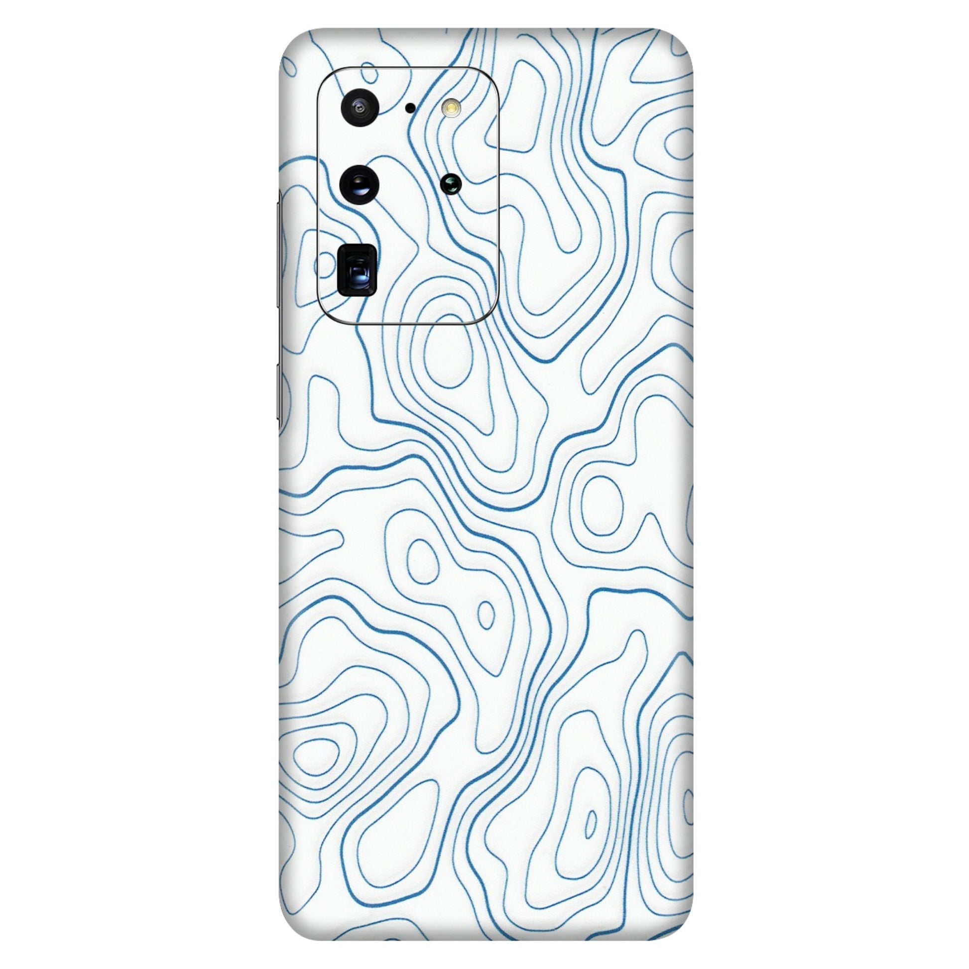 Samsung A/S Series Phone Skins (All Models) - Blue And White Swirls - Matte Finish (M-139) Samsung Galaxy S20 Ultra