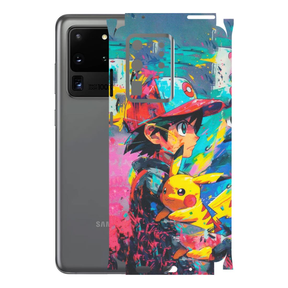 Samsung A/S Series Phone Skins (All Models) - Ash & Pikachu - Matte Finish (M-26) Samsung Galaxy S20 Ultra