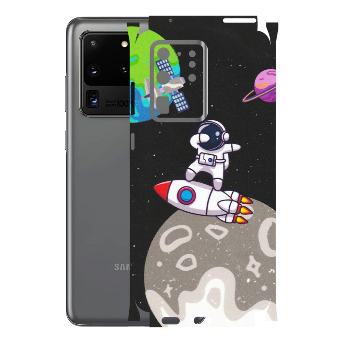 Samsung A/S Series Phone Skins (All Models) - Astronaut Vibing Toon Running - Matte Finish (M-39) Samsung Galaxy S20 Ultra
