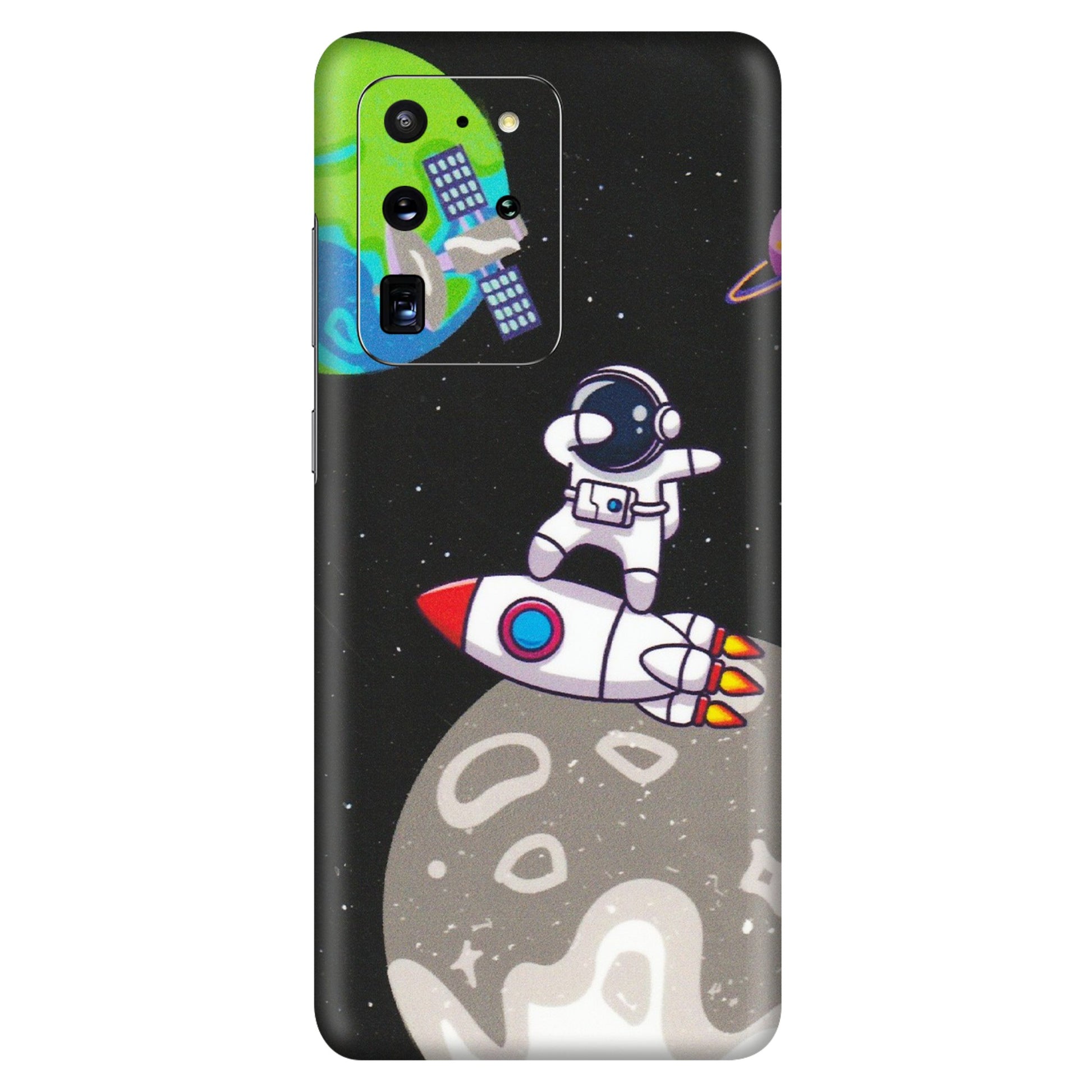Samsung A/S Series Phone Skins (All Models) - Astronaut Vibing Toon Running - Matte Finish (M-39) Samsung Galaxy S20 Ultra