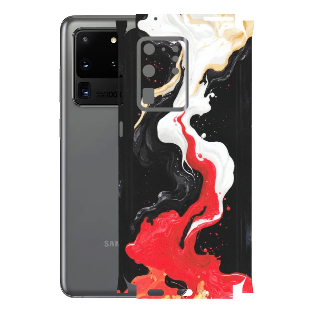 Samsung A/S Series Phone Skins (All Models) - Black Red White Paint Splash Fusion - Matte Finish (M-56) Samsung Galaxy S20 Ultra