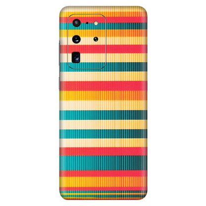 Samsung A/S Series Phone Skins (All Models) - Colourful Stripes Soothing Effect - Matte Finish (M-86) Samsung Galaxy S20 Ultra