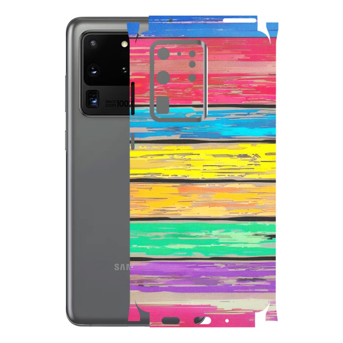 Samsung A/S Series Phone Skins (All Models) - Multi Colour Wooden Wall - Matte Finish (M-96) Samsung Galaxy S20 Ultra