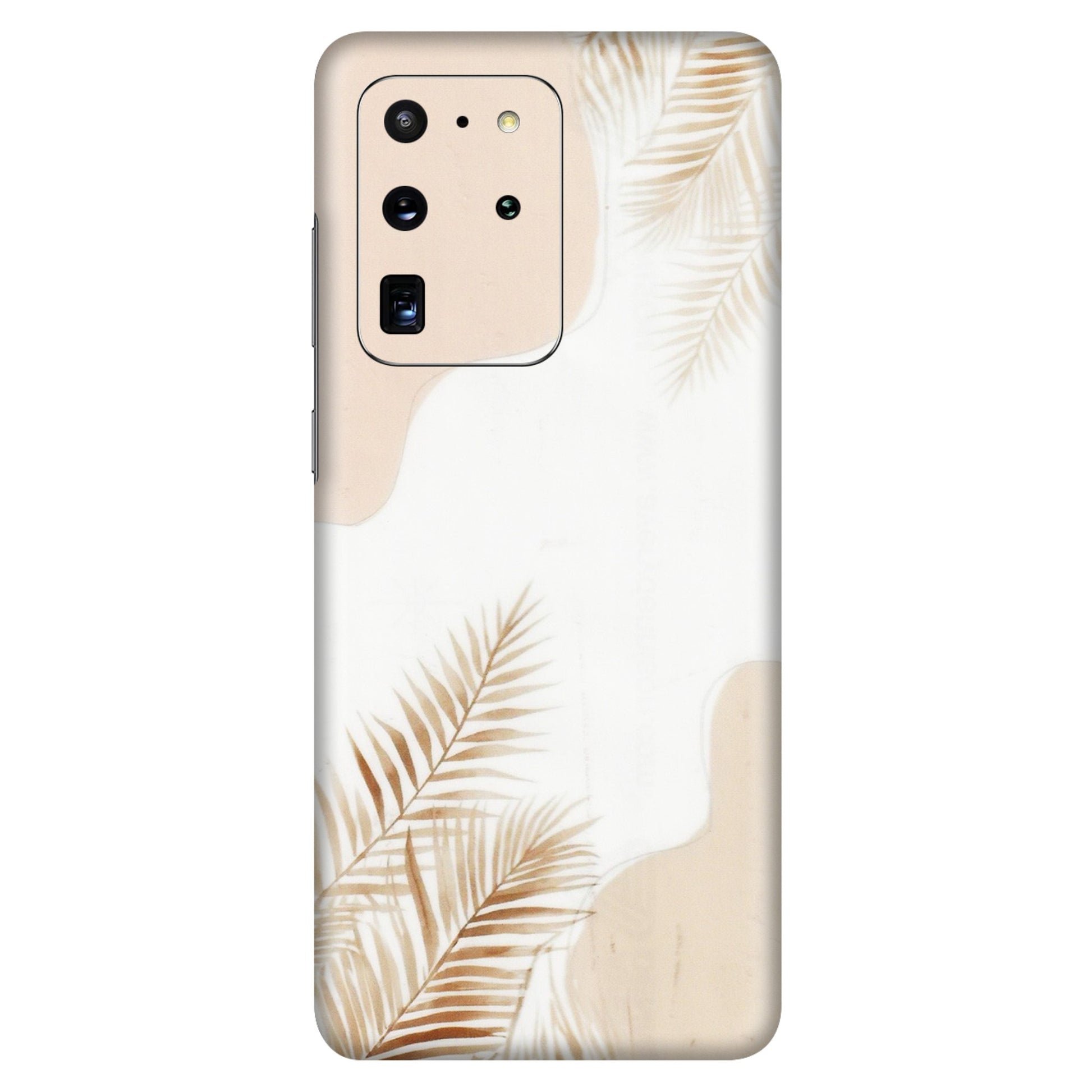 Samsung A/S Series Phone Skins (All Models) - Gold Petals Abstract - Transparent Finish (T-08) Samsung Galaxy S20 Ultra