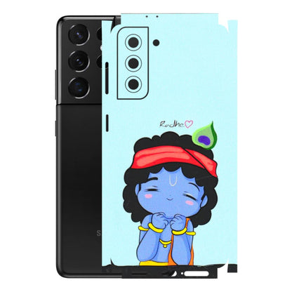 Samsung A/S Series Phone Skins (All Models) - Radhe Radhe Cute Toon - 3D Embossed Finish (L-05) Samsung Galaxy S21 5G