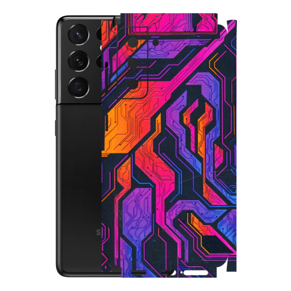 Samsung A/S Series Phone Skins (All Models) - Tech Circuits Futuristic - 3D Embossed Finish (L-07) Samsung Galaxy S21 5G