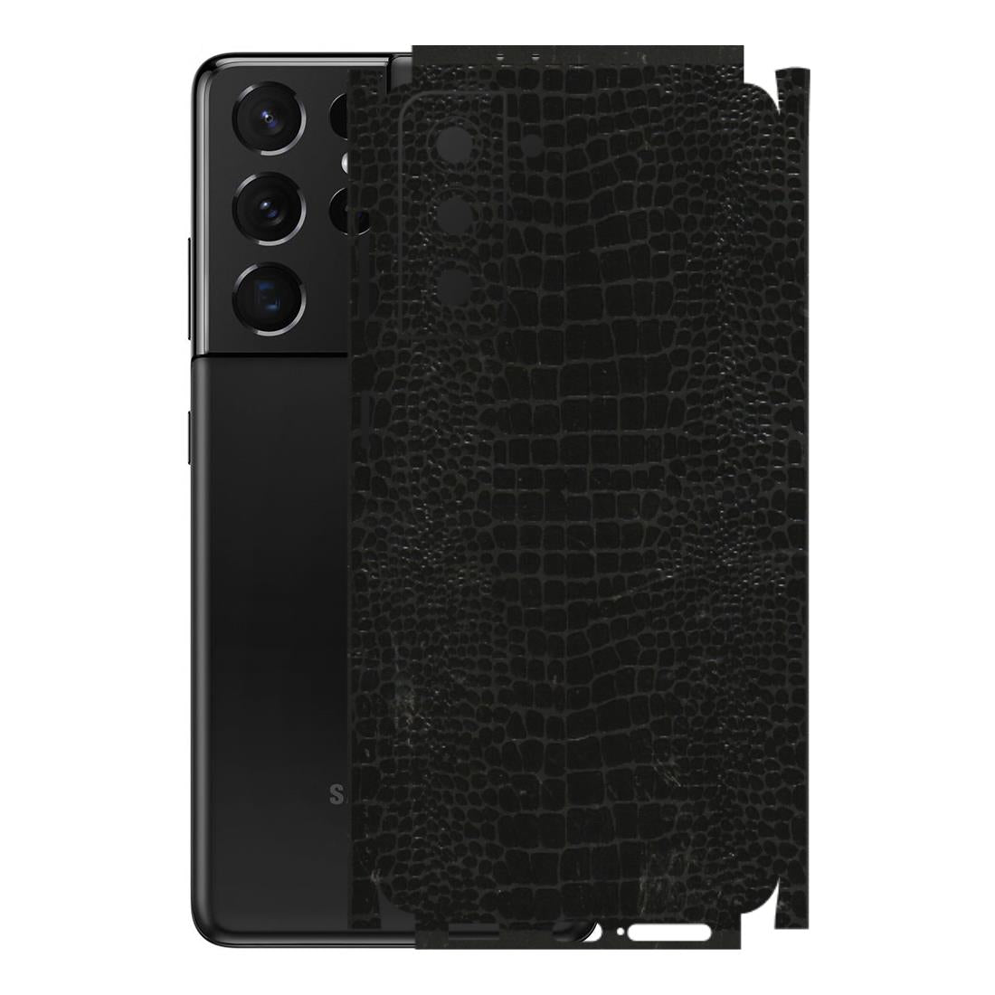 Samsung A/S Series Phone Skins (All Models) - Snake Leather Black - 3D Embossed Finish (L-107) Samsung Galaxy S21 5G