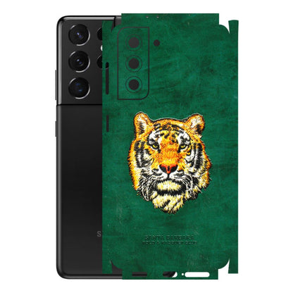 Samsung A/S Series Phone Skins (All Models) - Leather Feel Tiger - 3D Embossed Finish (L-111) Samsung Galaxy S21 5G