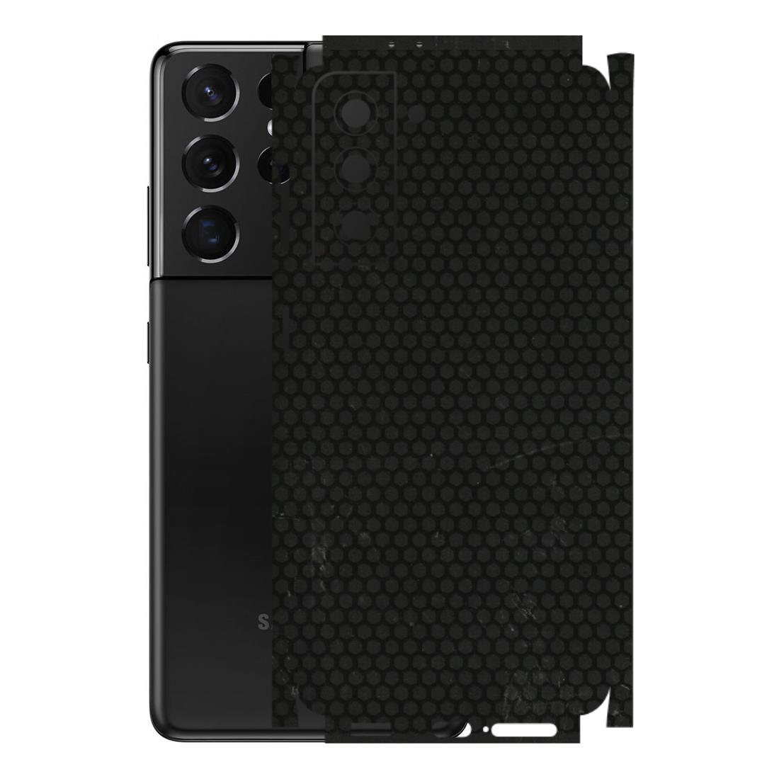 Samsung A/S Series Phone Skins (All Models) - Black honeycomb - 3D Embossed Finish (L-114) Samsung Galaxy S21 5G