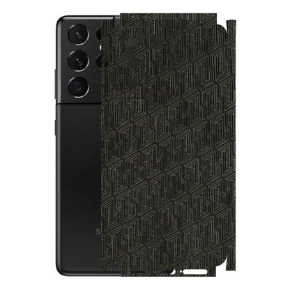 Samsung A/S Series Phone Skins (All Models) - Black Abstract Pattern - 3D Embossed Finish (L-117) Samsung Galaxy S21 5G
