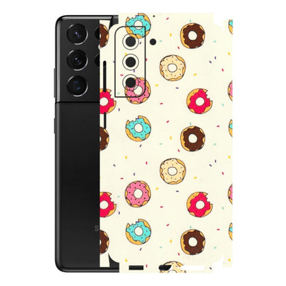 Samsung A/S Series Phone Skins (All Models) - Mini Donuts Doodle Art - 3D Embossed Finish (L-122) Samsung Galaxy S21 5G