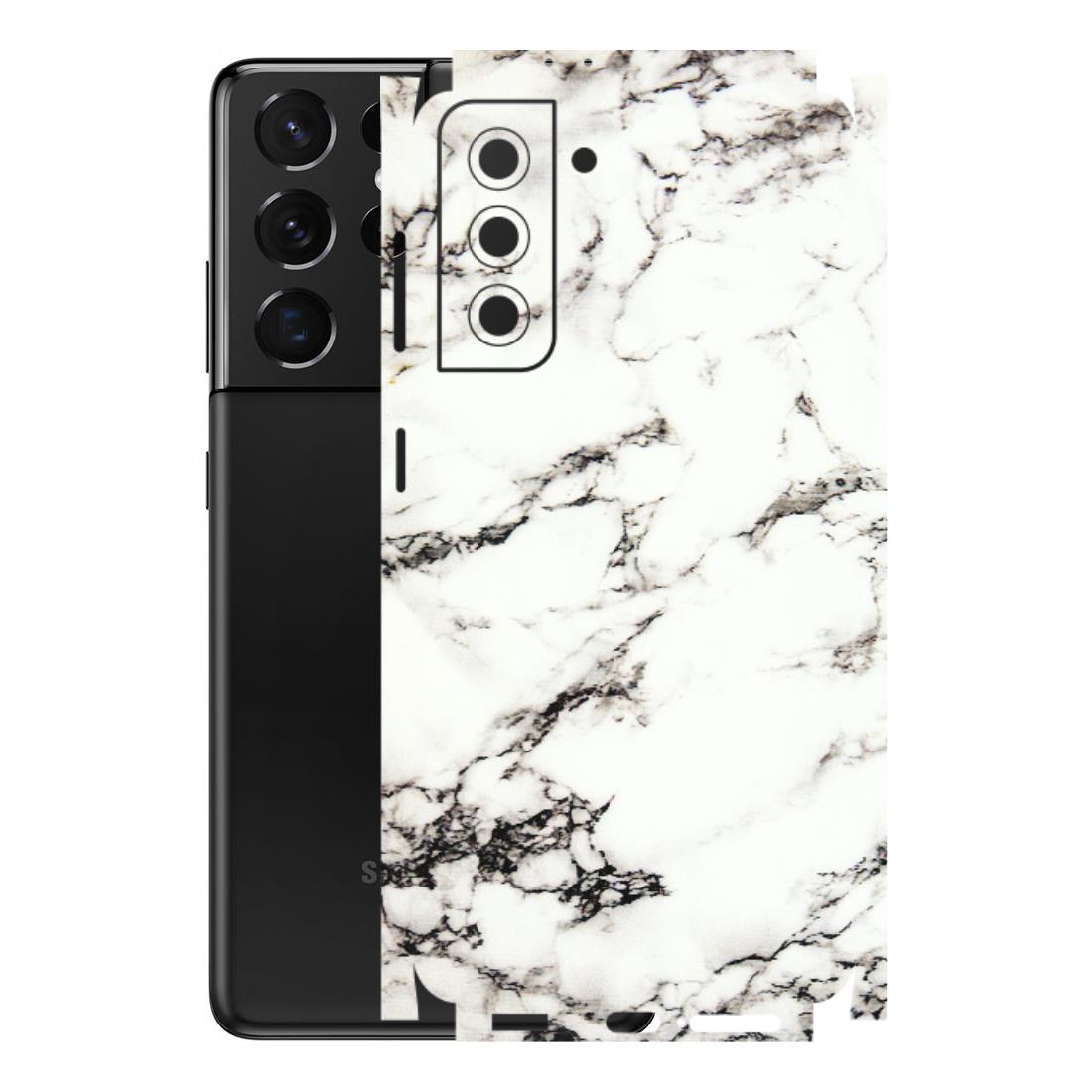 Samsung A/S Series Phone Skins (All Models) - Black and White Marble Texture - 3D Embossed Finish (L-124) Samsung Galaxy S21 5G