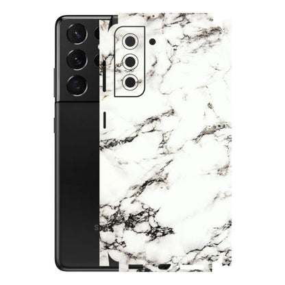 Samsung A/S Series Phone Skins (All Models) - Black and White Marble Texture - 3D Embossed Finish (L-124) Samsung Galaxy S21 5G
