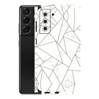Samsung A/S Series Phone Skins (All Models) - Luxury White Marble Effect - 3D Embossed Finish (L-168) Samsung Galaxy S21 5G
