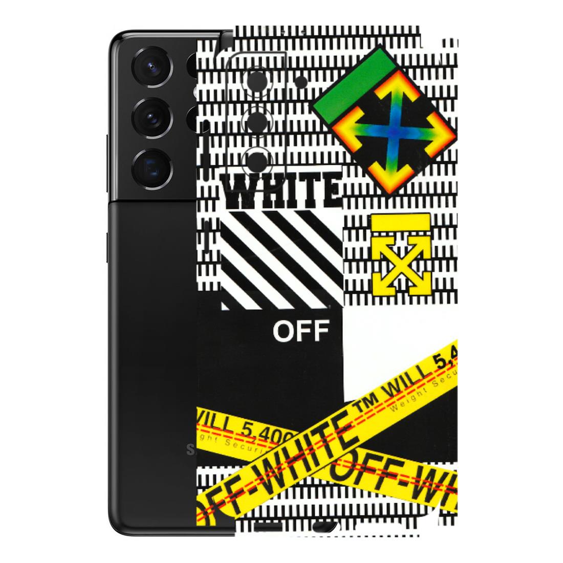 Samsung A/S Series Phone Skins (All Models) - White Off Abstract - 3D Embossed Finish (L-172) Samsung Galaxy S21 5G